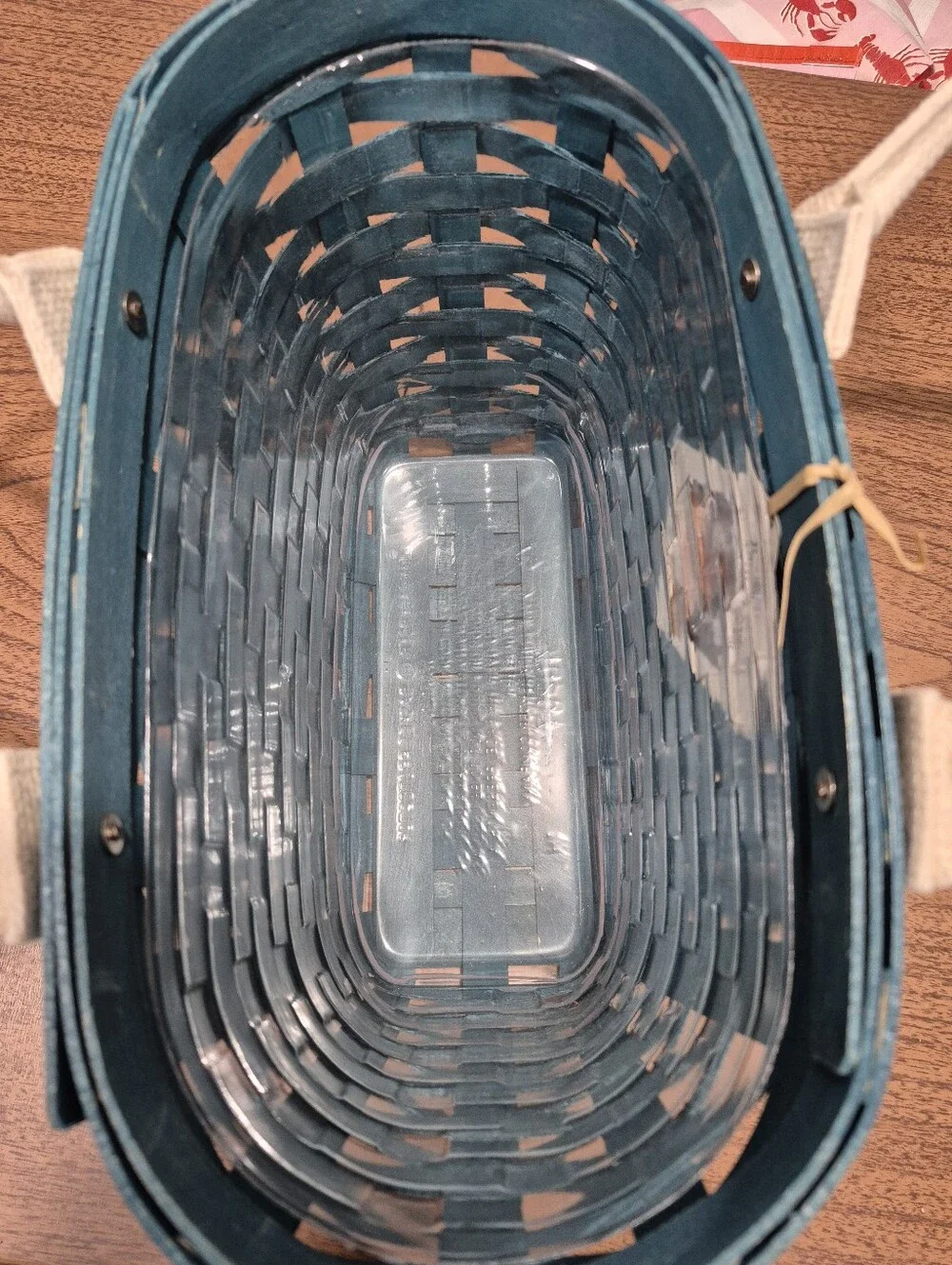 RARE! NWT Longaberger Tote Basket With Canvas Handles